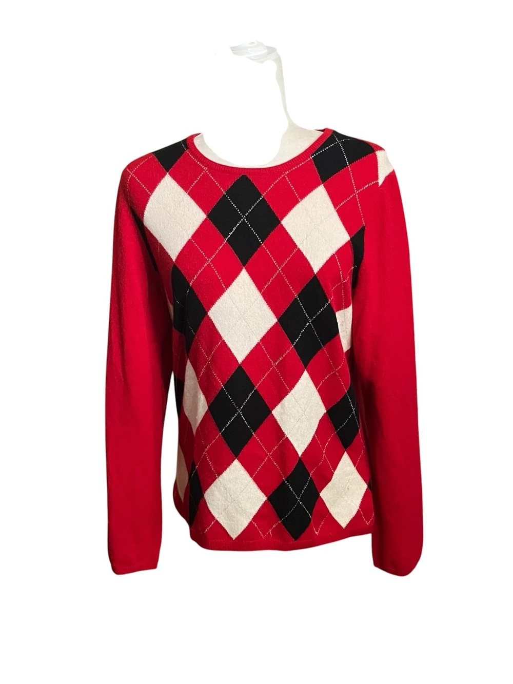 Charter Club Cashmere Argyle Crewneck Sweater